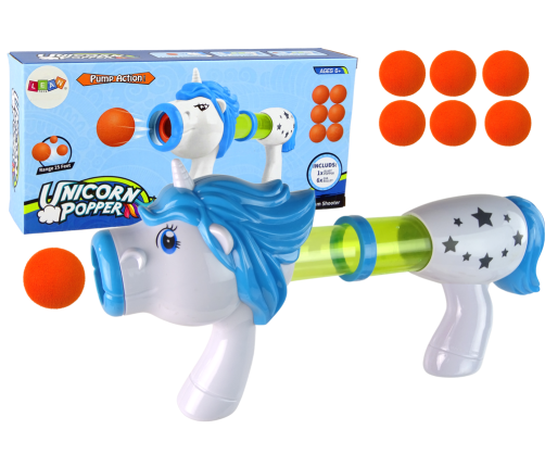 Soft Ball Launcher Gun Unicorn Blue