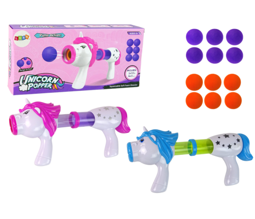 Soft Ball Launcher Gun Unicorn Blue