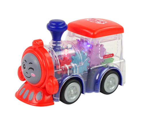 Happy toddler locomotive  LED lights and moving wheels With friction drive