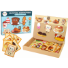 A set of educational magnetic puzzles with a food theme