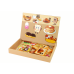 A set of educational magnetic puzzles with a food theme