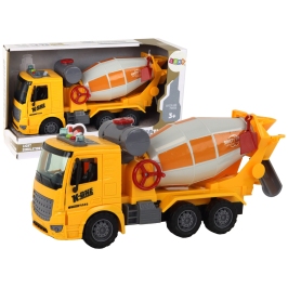 Concrete Mixer Truck Swivel Pear Sound Light Yellow 1:16