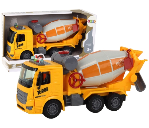 Concrete Mixer Truck Swivel Pear Sound Light Yellow 1:16