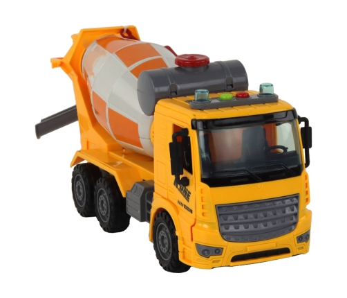 Concrete Mixer Truck Swivel Pear Sound Light Yellow 1:16