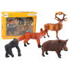 Set of Figurines: Forest Animals, Deer, Boar, Fox, Gorilla