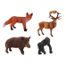 Set of Figurines: Forest Animals, Deer, Boar, Fox, Gorilla