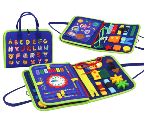 Blue Educational Sensory Felt Suitcase