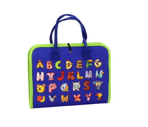 Blue Educational Sensory Felt Suitcase