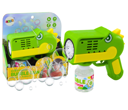 Green Dinosaur Light Bubble Gun