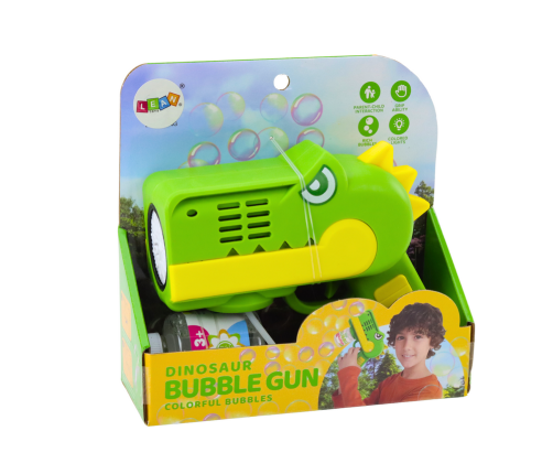 Green Dinosaur Light Bubble Gun