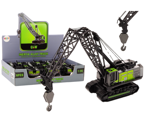 Crawler Crane Metal Hook Crane 1:55 Black and Green