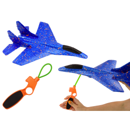 Styrofoam Fighter Plane With Blue Slingshot Launcher