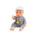 Baby Doll In Gray Pajamas Peeing Bottle Pacifier Sounds