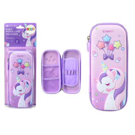 Unicorn Pencil Case 3D Foldable Purple 23x10x5 cm