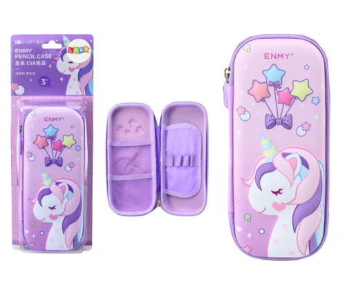 Unicorn Pencil Case 3D Foldable Purple 23x10x5 cm