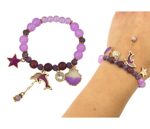 Dolphin Bracelet, Star, Purple Scallop