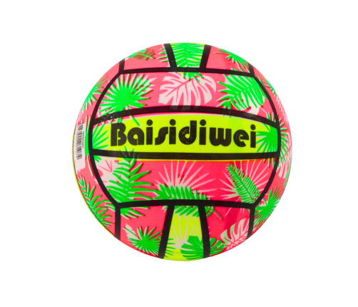 Rubber Ball Bright Leaves Pink 24 Cm