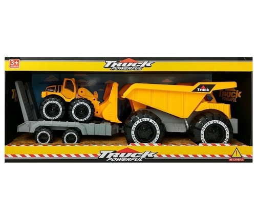 Tipper with trailer and Bulldozer 49 cm Construction site