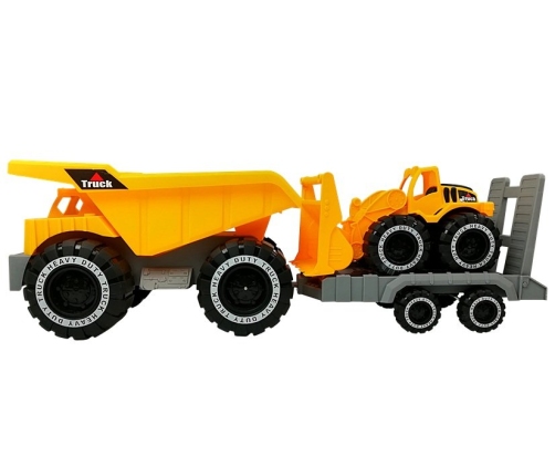 Tipper with trailer and Bulldozer 49 cm Construction site