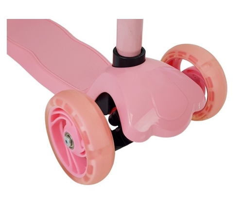 Children's Scooter Three-Wheeled Balance Model 918 with LED Pink