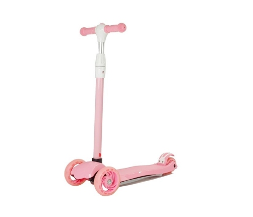 Children's Scooter Three-Wheeled Balance Model 918 with LED Pink