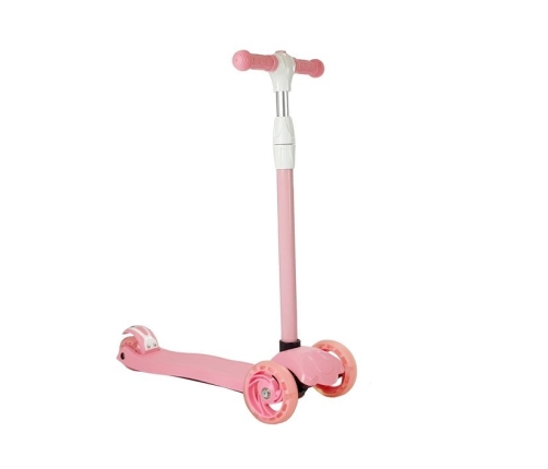 Children's Scooter Three-Wheeled Balance Model 918 with LED Pink