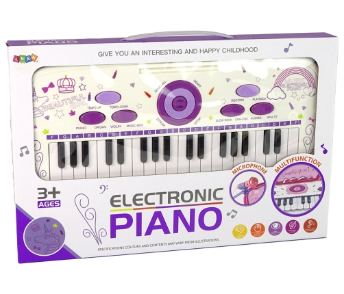 Electric Piano Keyboard For Kids Pink USB MP3 notes