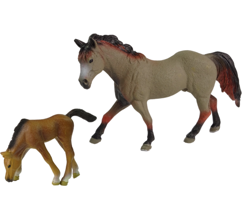 Set of 2 figurines Horse with foal and pen Capricorn horses