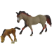 Set of 2 figurines Horse with foal and pen Capricorn horses