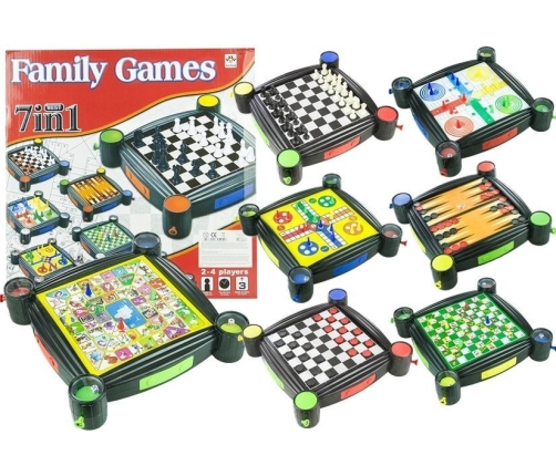 Games Set 7in1 Checkers Chinese Snakes and Ladders