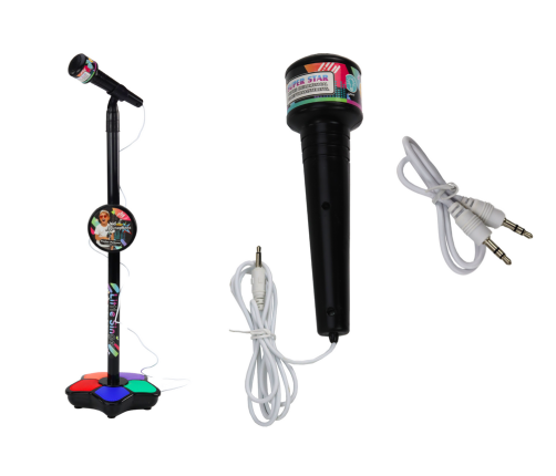 Microphone with Stand for Children, Adjustable, Black