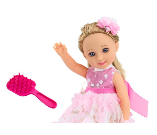 Doll Pink Dress Long Hair Hairpin Brush 38cm