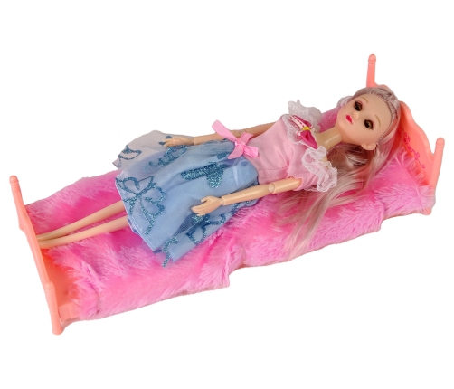 Doll with Clothes Wardrobe Room Furniture Wardrobe Bed Accessories