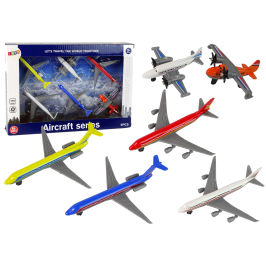 Passenger Planes Set Various Colours 6 Pieces