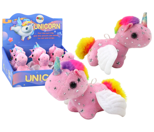 Unicorn Plush Pull-On Jumping Horse Pink