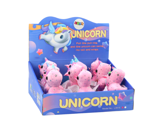 Unicorn Plush Pull-On Jumping Horse Pink