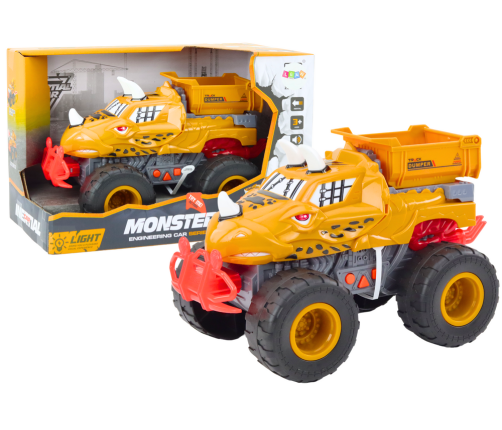 Off-road Car Dinosaur Friction Drive Dump Truck Orange