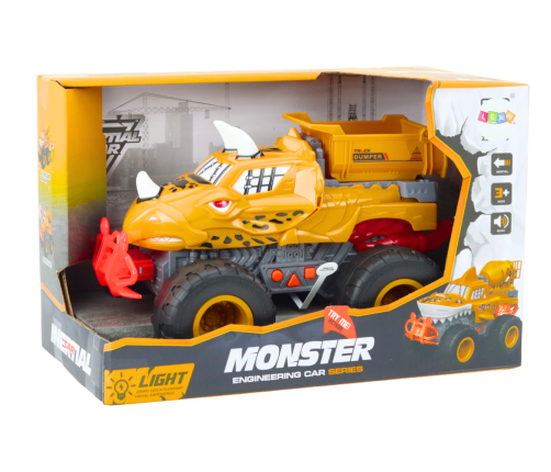 Off-road Car Dinosaur Friction Drive Dump Truck Orange