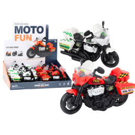 Police Motorcycle 1:10 Lights Sounds White Red