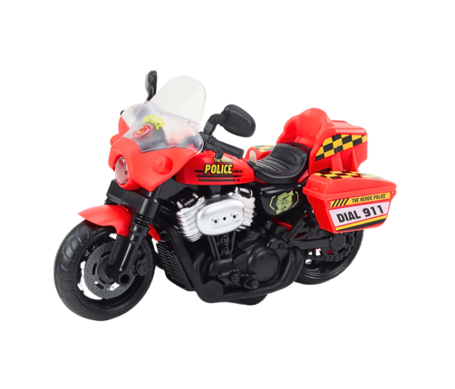 Police Motorcycle 1:10 Lights Sounds White Red