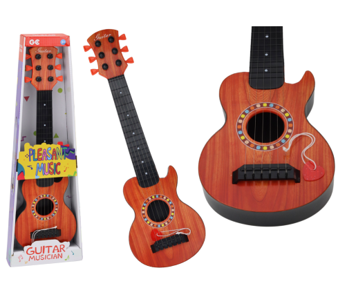 Toy Guitar for Children, Orange Wood Cube