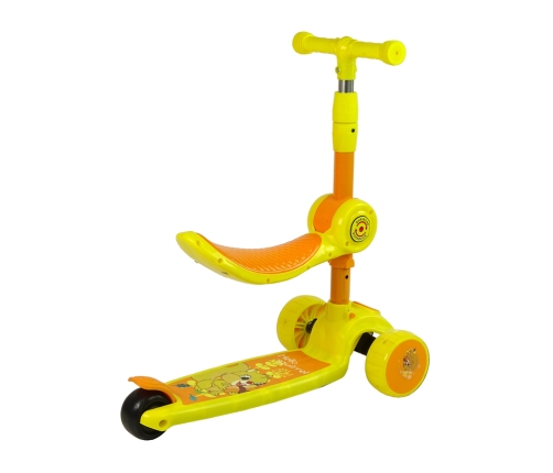 Three-wheeled Balancing Scooter Saddle Yellow Music Diodes Squirrel