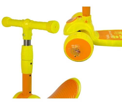 Three-wheeled Balancing Scooter Saddle Yellow Music Diodes Squirrel