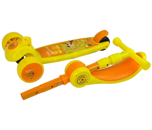 Three-wheeled Balancing Scooter Saddle Yellow Music Diodes Squirrel