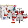 Drums Set with Keyboard Microphone and Chair Red 5 drums