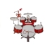 Drums Set with Keyboard Microphone and Chair Red 5 drums