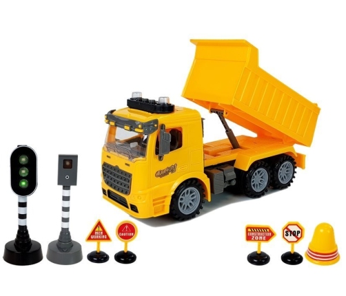 Tipper Construction Site Road Signs Traffic Lights Frictional Drive Sound Light Effects