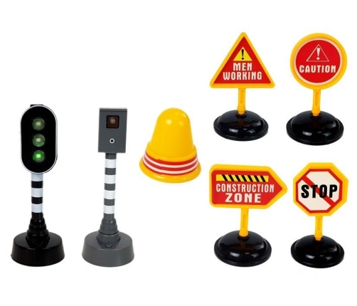 Tipper Construction Site Road Signs Traffic Lights Frictional Drive Sound Light Effects