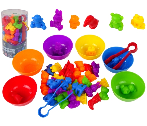 Colour Sorting Toy Animals Teddy Bear Frog 36 Pieces