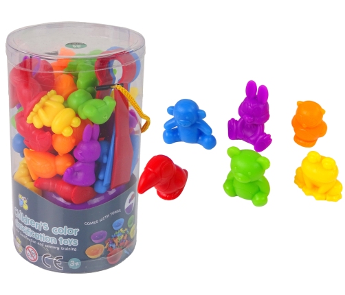 Colour Sorting Toy Animals Teddy Bear Frog 36 Pieces